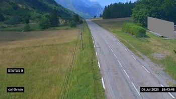 Webcam au col d'Ornon, dans la commune de Chantepérier. Vue orientée vers Ornon, en venant de Valbonnais