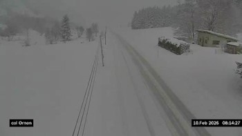 Webcam au col d'Ornon, dans la commune de Chantepérier. Vue orientée vers Ornon, en venant de Valbonnais