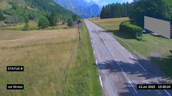 Webcam au col d'Ornon, dans la commune de Chantepérier. Vue orientée vers Ornon, en venant de Valbonnais