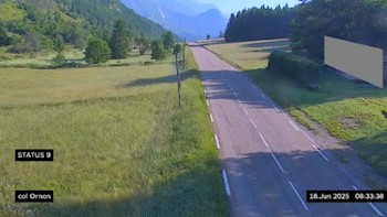 Webcam au col d'Ornon, dans la commune de Chantepérier. Vue orientée vers Ornon, en venant de Valbonnais
